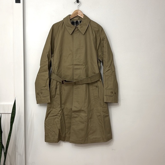 NWT Mens JCrew Ludlow tan trench coat car coat rain jacket cotton Khaki BS470 - Picture 9 of 13